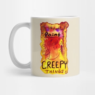 "I like to Paint Creepy Things" Watercolor Ghost Mug